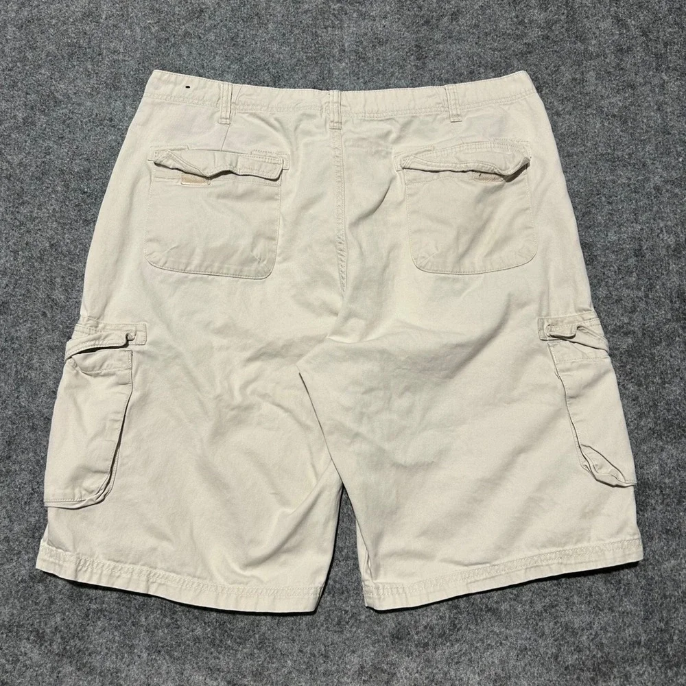 Burnside Khaki Cargo Shorts Skater Baggy Y2K Retro Tan Size 36 - Picture 8 of 8